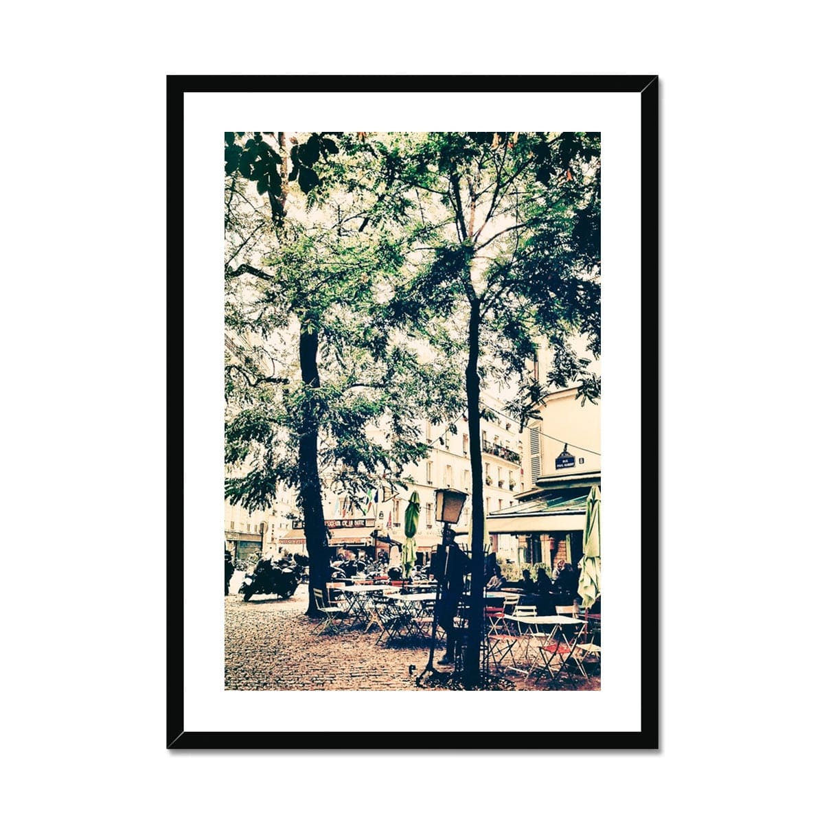 Seek & Ramble Framed A4 Portrait / Black Frame Paris Cafe Streetview Framed Print