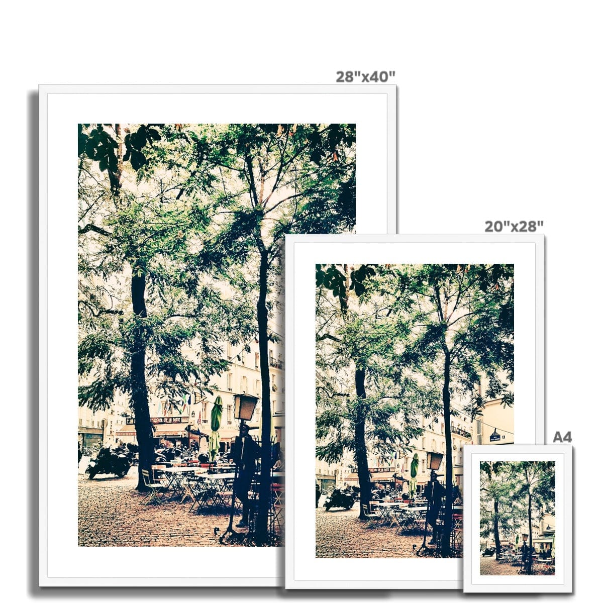 Seek & Ramble Framed Paris Cafe Streetview Framed Print