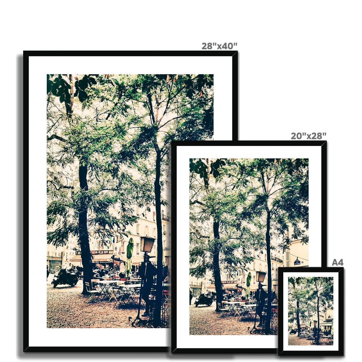 Seek & Ramble Framed Paris Cafe Streetview Framed Print