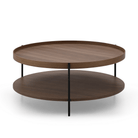 Set of 2 Round Coffee Table Walnut & Tray Top Side Table BundleCoffee TablesSeek & Ramble