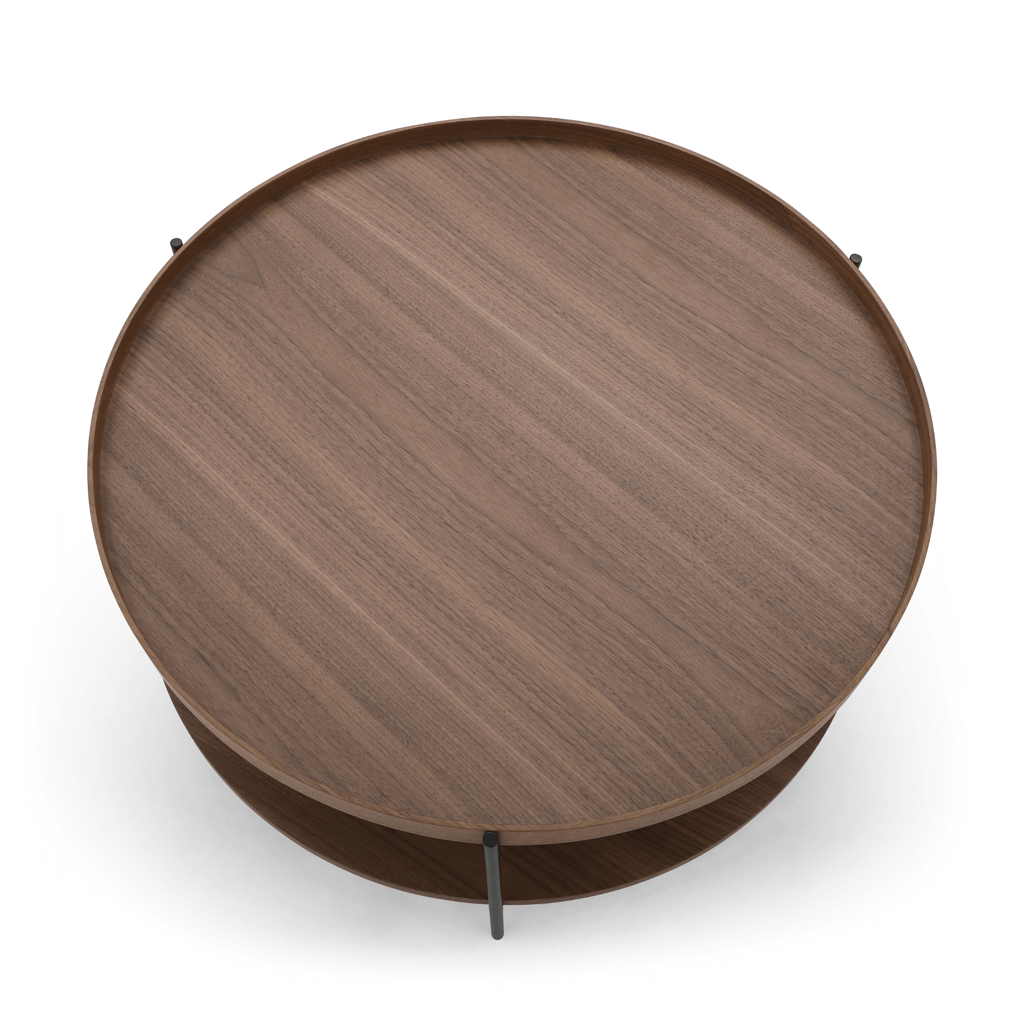 Set of 2 Round Coffee Table Walnut & Tray Top Side Table BundleCoffee TablesSeek & Ramble