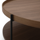 Set of 2 Round Coffee Table Walnut & Tray Top Side Table BundleCoffee TablesSeek & Ramble