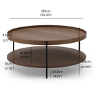Set of 2 Round Coffee Table Walnut & Tray Top Side Table BundleCoffee TablesSeek & Ramble