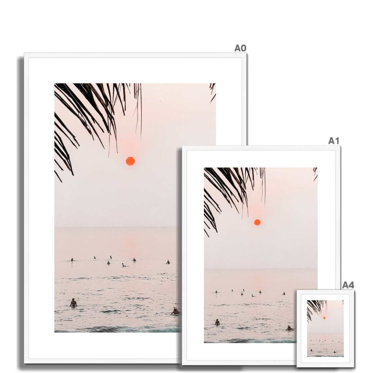 Seek & Ramble Framed Sunset Surfers Bali Coast Framed Print