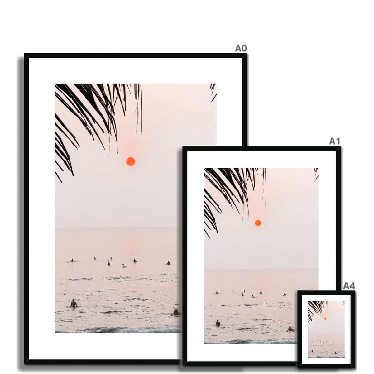 Seek & Ramble Framed Sunset Surfers Bali Coast Framed Print
