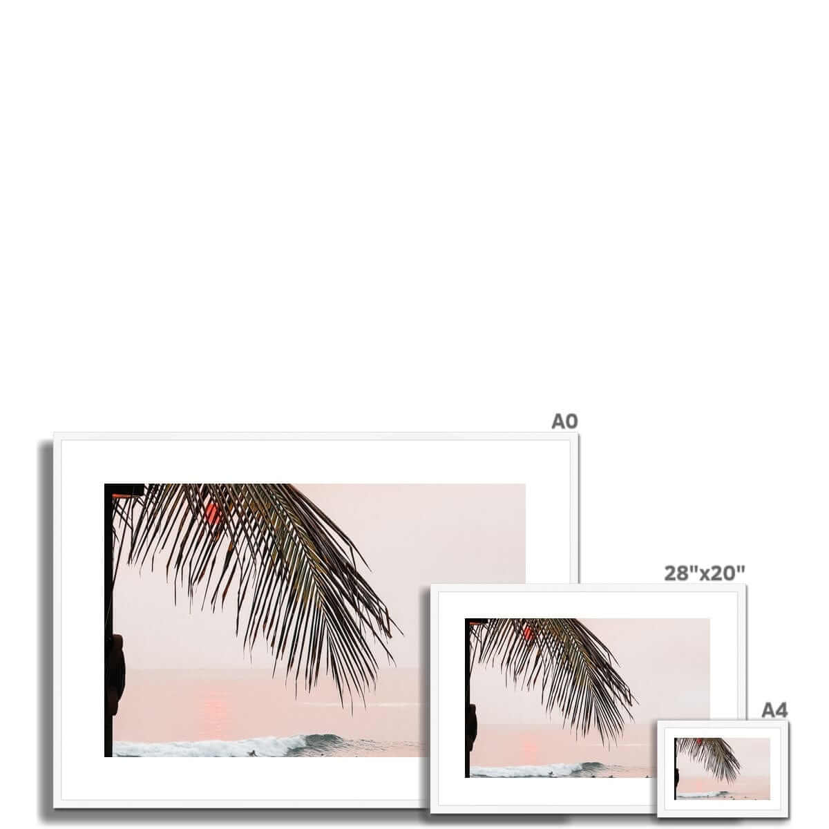 Prodigi Fine art Sunset Surfers Serenity Bali Framed Print