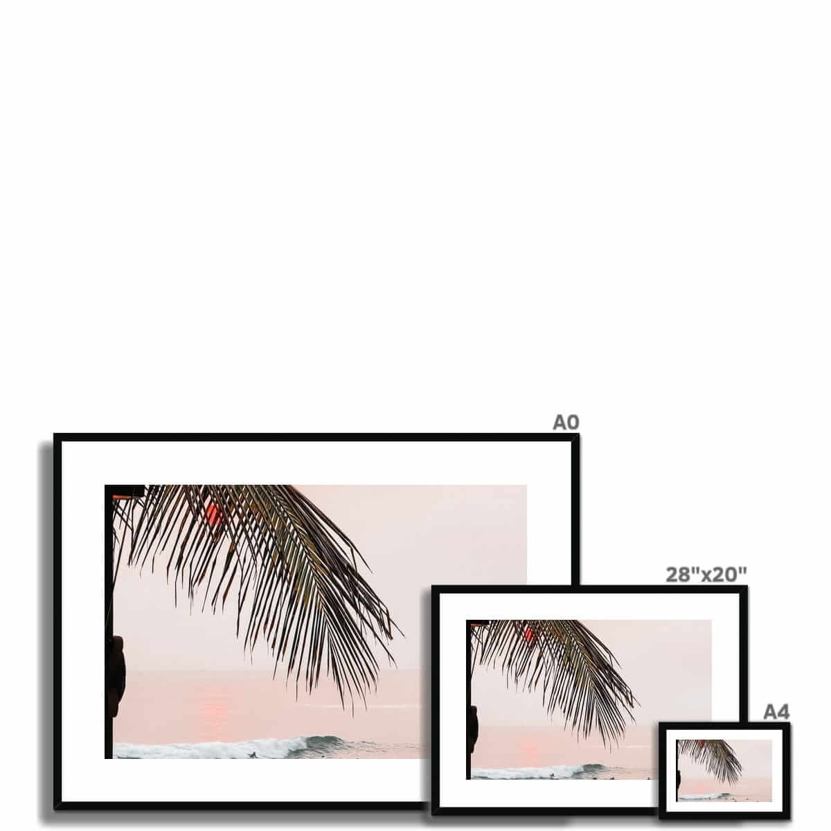 Prodigi Fine art Sunset Surfers Serenity Bali Framed Print