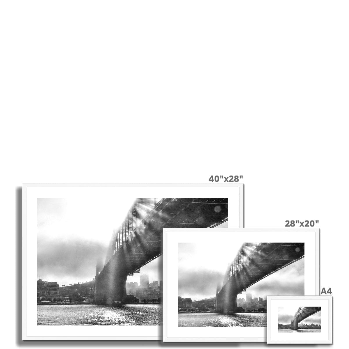 Adam Davies Framed Sydney Harbour Bridge Light Through Fog