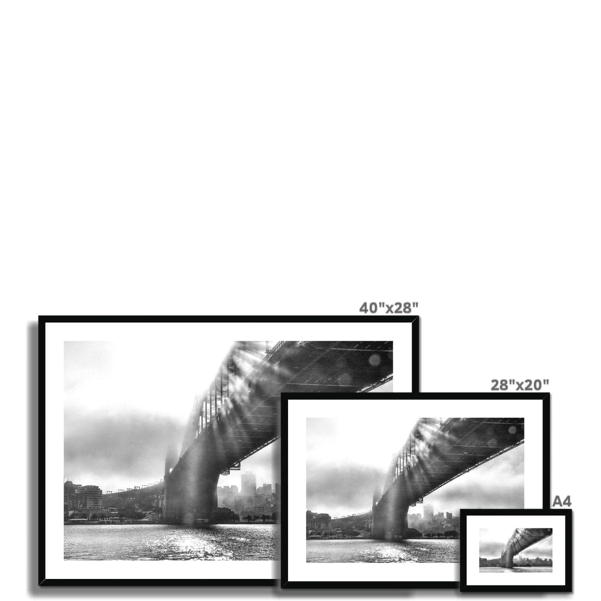 Adam Davies Framed Sydney Harbour Bridge Light Through Fog