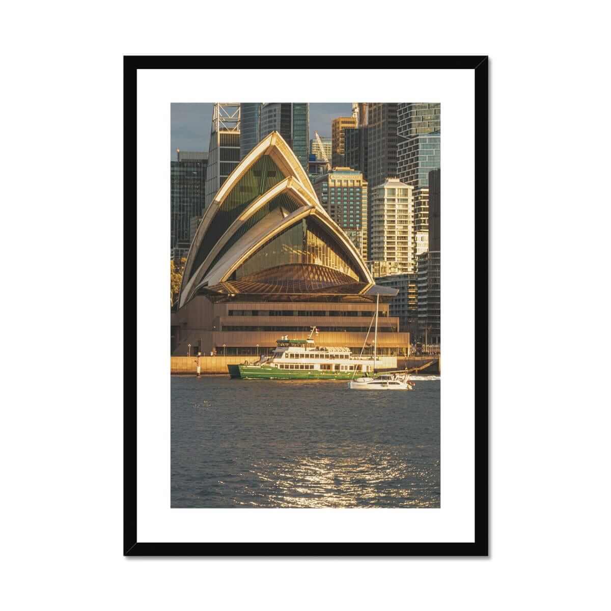 Seek & Ramble Framed A4 Portrait / Black Frame Sydney Opera House Dusk View Framed & Mounted Print