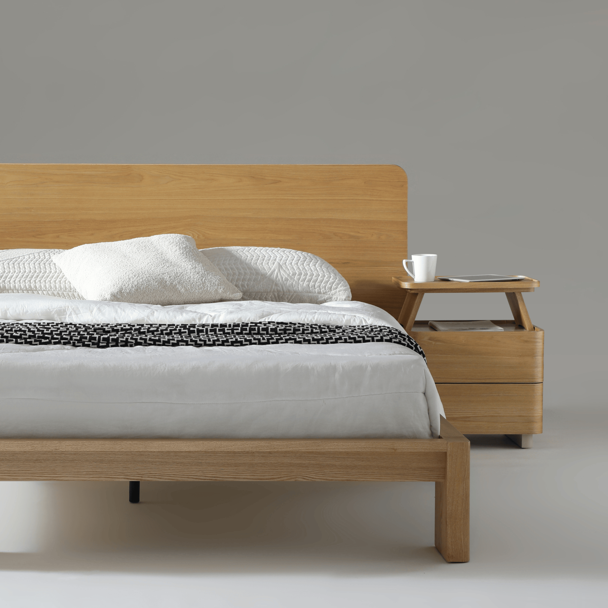 Seek & Ramble Bedsides Xara 2 Drawer Bedside Natural Ash & Warm Grey