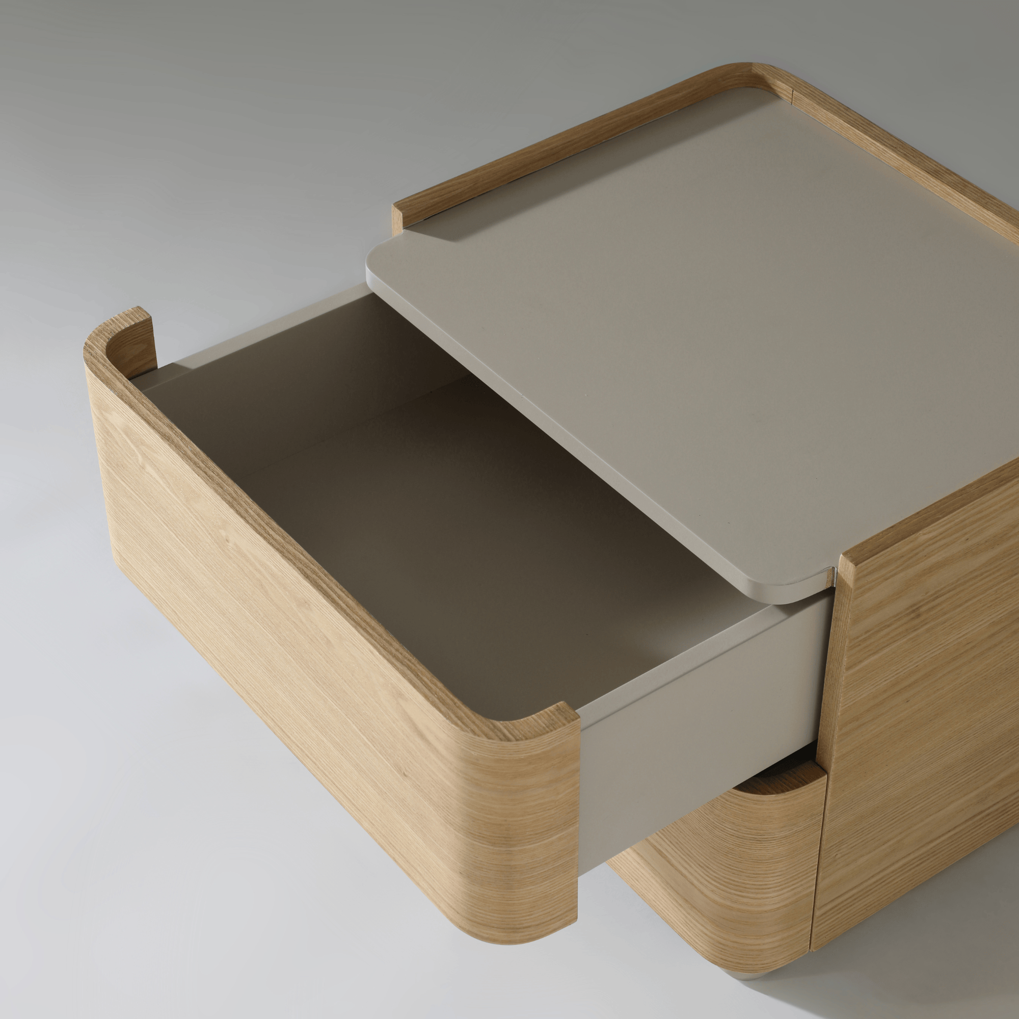 Seek & Ramble Bedsides Xara 2 Drawer Bedside Natural Ash & Warm Grey