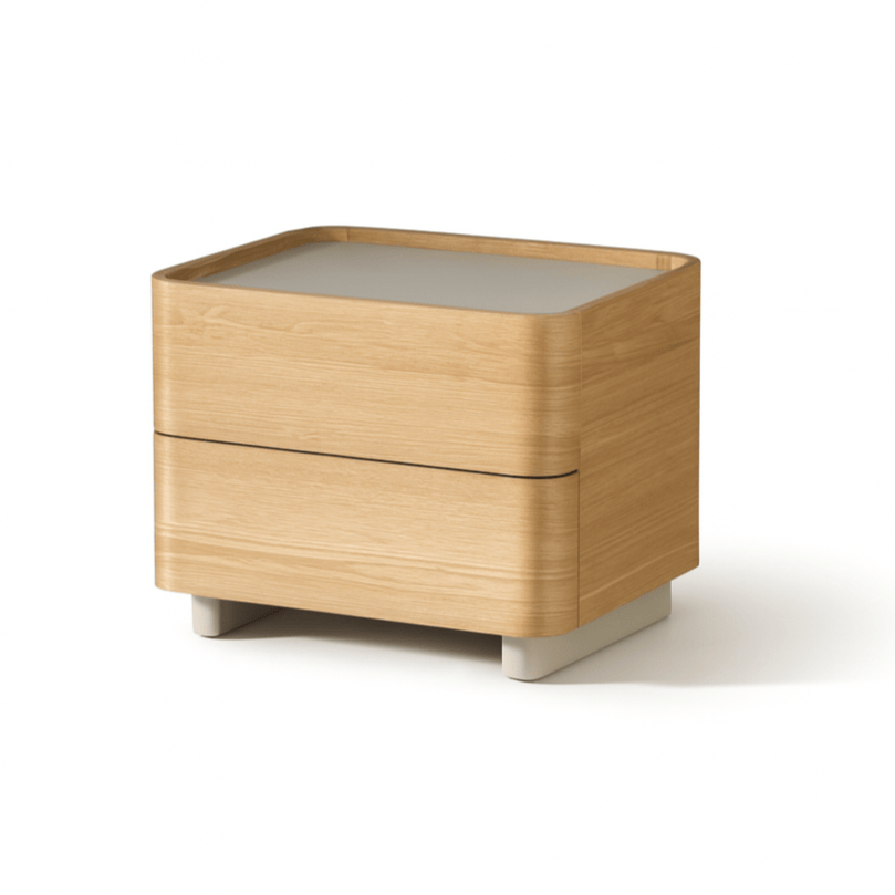 Seek & Ramble Bedsides Single Xara 2 Drawer Bedside Natural Ash & Warm Grey