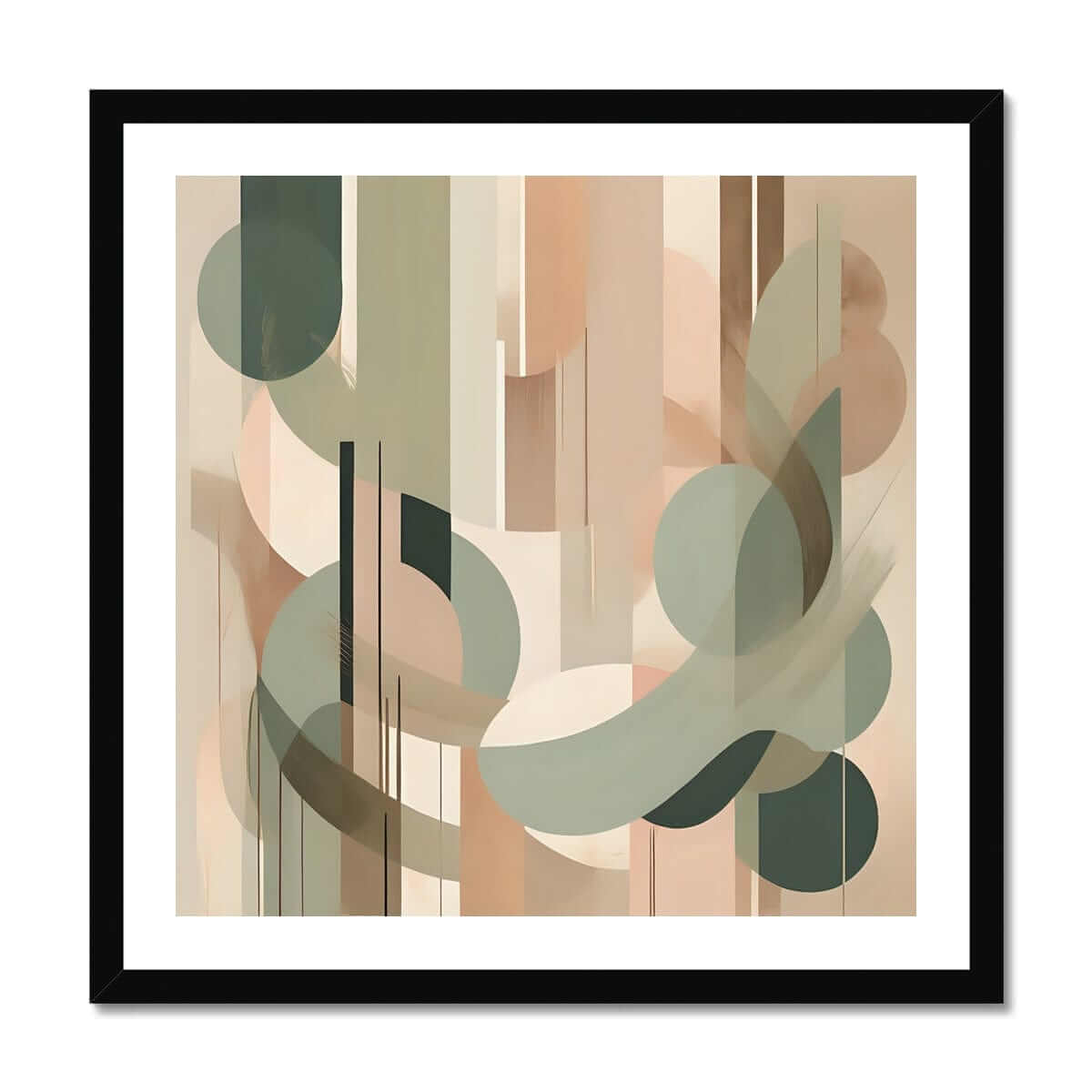 Seek & Ramble Framed 12"x12" / Black Frame Abstract Sage #2 Framed Print