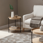 Seek & Ramble Side Tables Cleo 40cm Round Side Table With Storage Shelf Ash