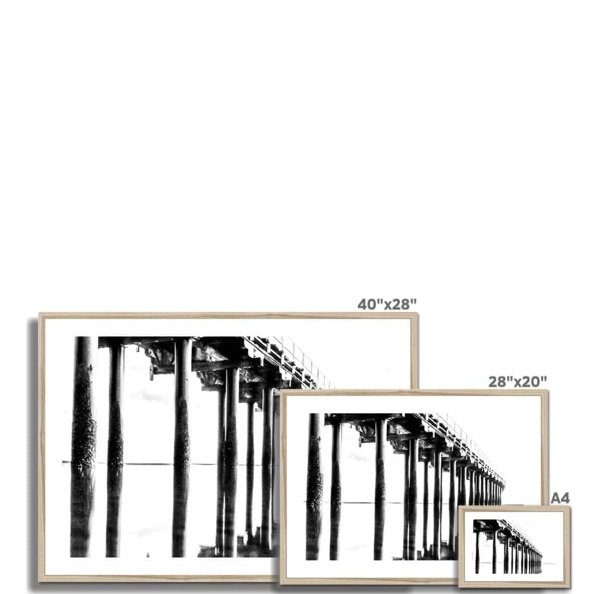 Adam Davies Framed Black & White Urungan Pier Framed & Mounted Print