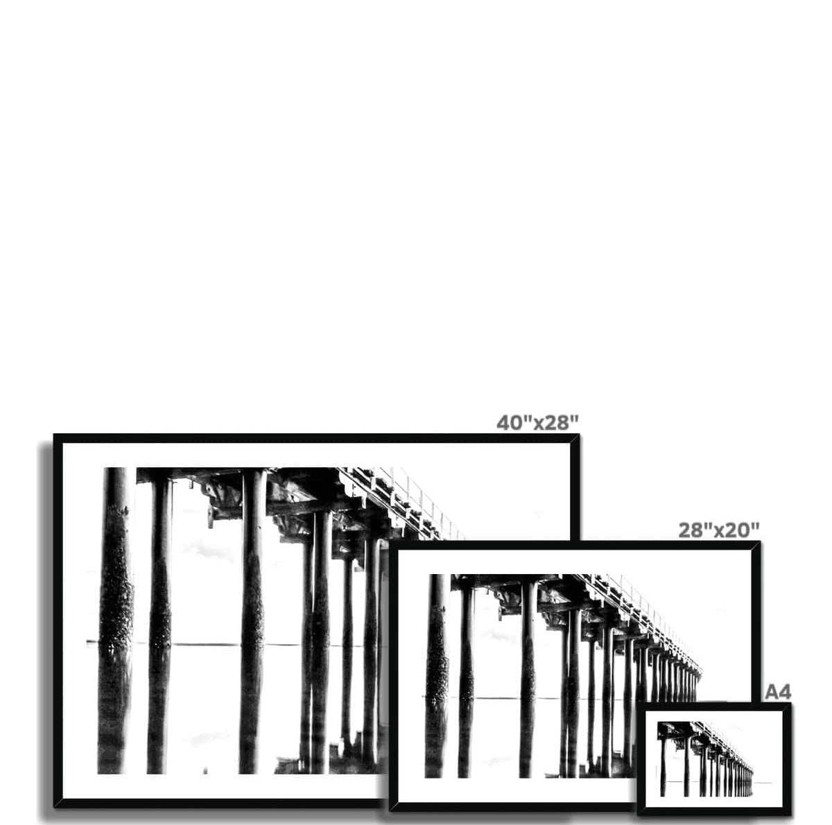 Adam Davies Framed Black & White Urungan Pier Framed & Mounted Print