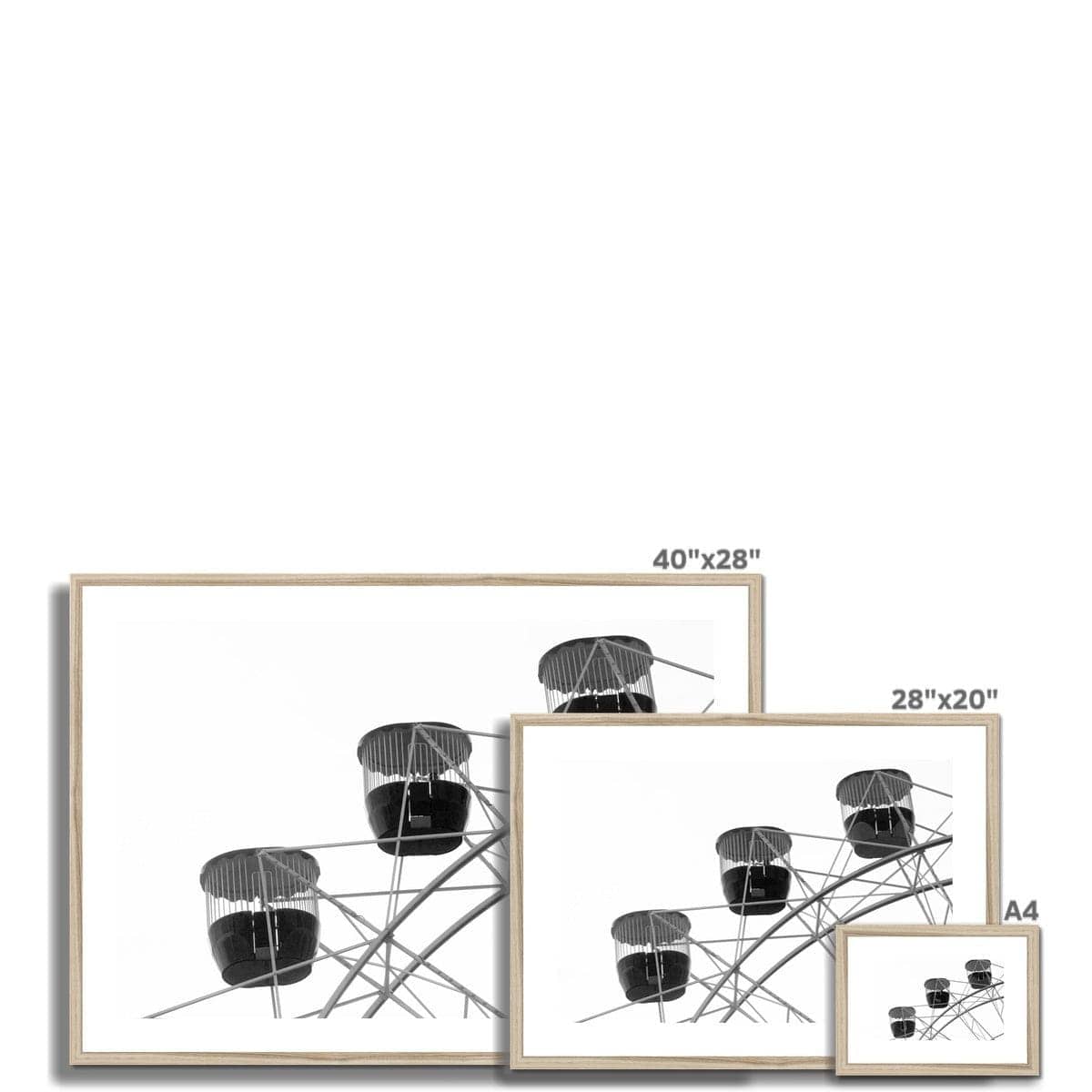 Seek & Ramble Framed Ferris Wheel Black & White Framed & Mounted Print