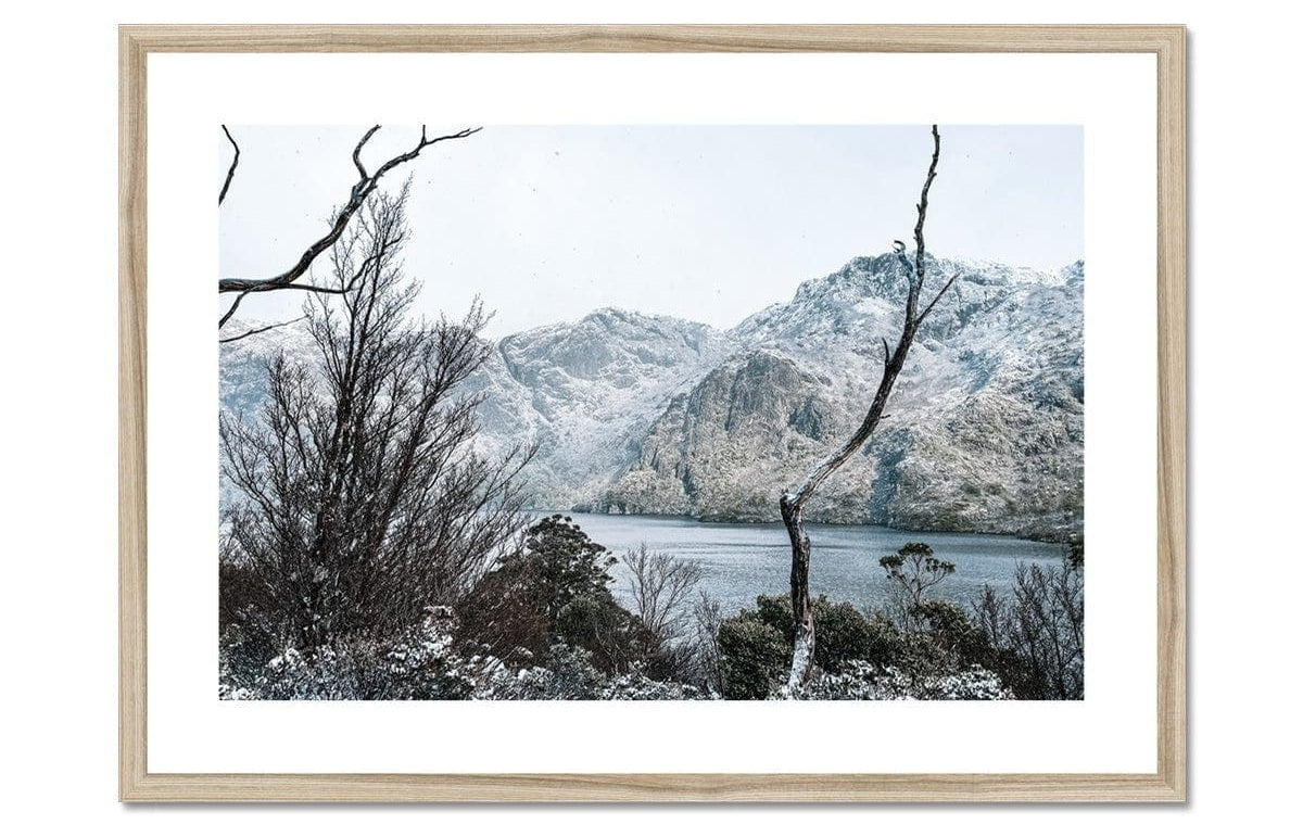 Seek & Ramble Framed A4 Landscape / Natural Frame Hansen Lake Cradle Mountain Framed & Mounted Print