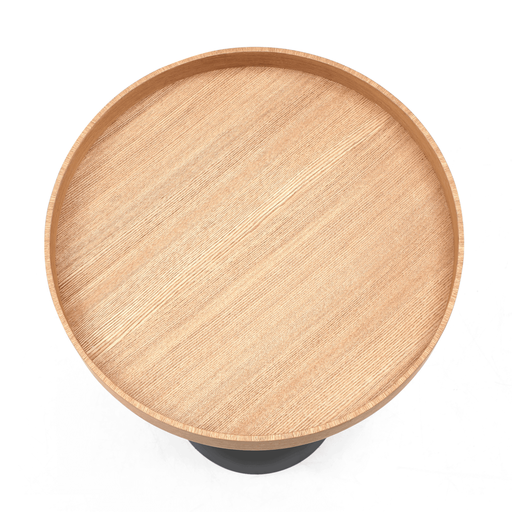 Seek & Ramble Side Tables Harrison Round 40cm Side Table Ash Tray Top & Metal Pedestal Black Base