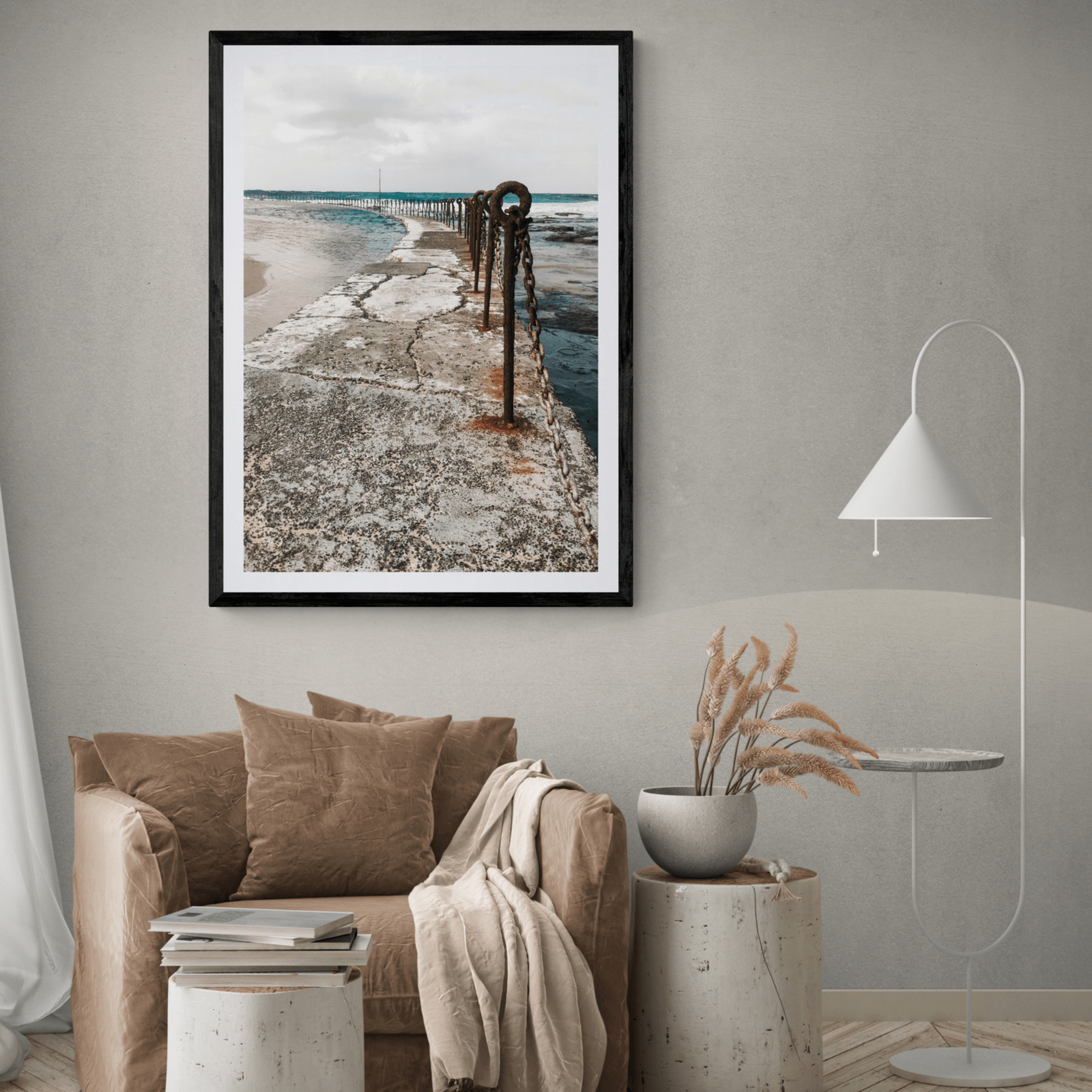 Seek & Ramble Framed Newcastle Ocean Baths Rusting Fence Framed Print