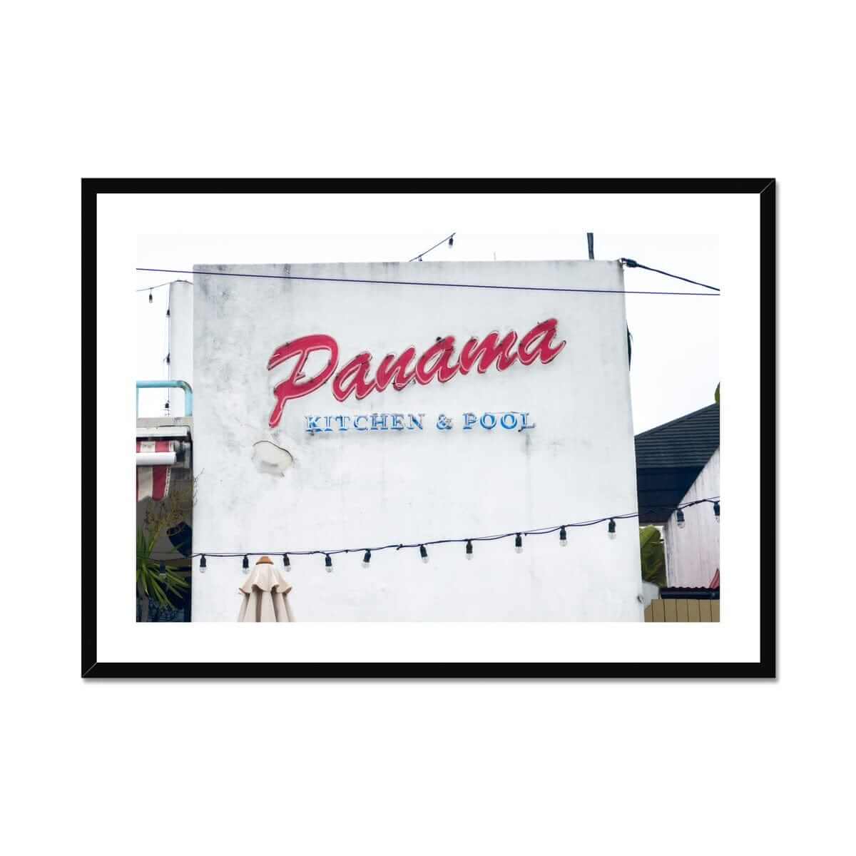 Seek & Ramble Framed 20"x16" / Black Frame Panama Kitchen & Pool Framed & Mounted Print