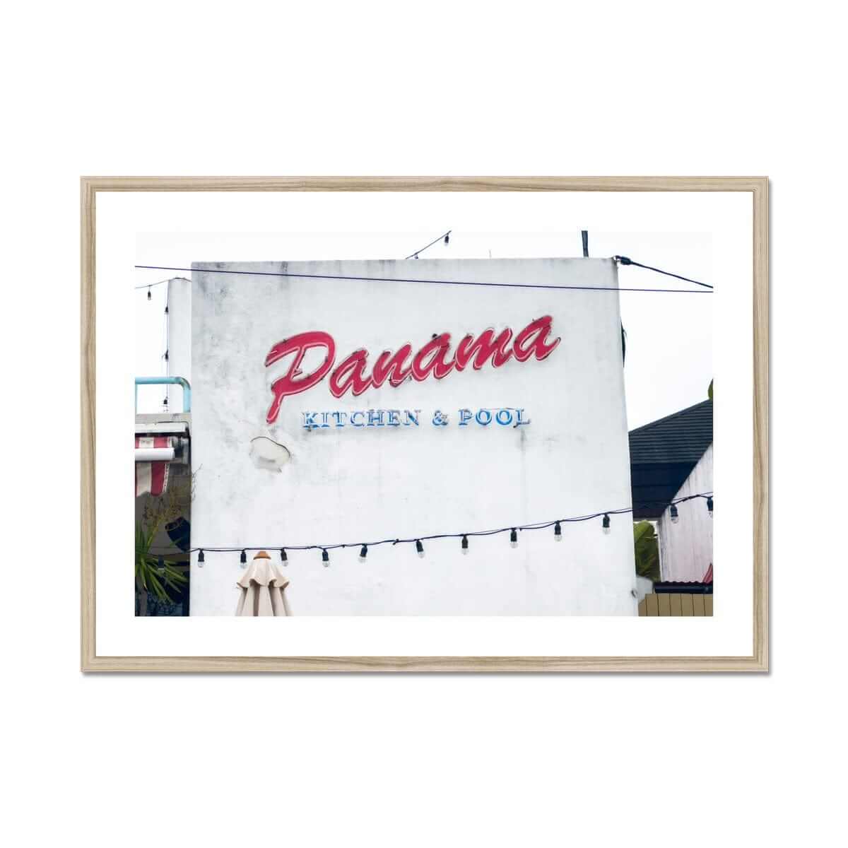 Seek & Ramble Framed 20"x16" / Natural Frame Panama Kitchen & Pool Framed & Mounted Print