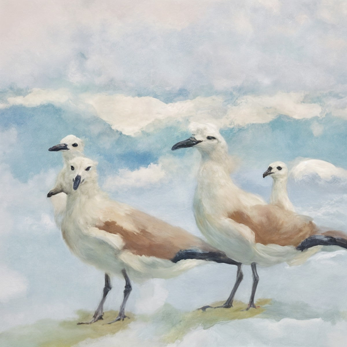 Seagulls On Blue
