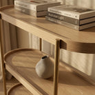 Seek & Ramble Shelving Cleo 3 Tier 90cm x 98cm Bookcase Natural Ash & Gold