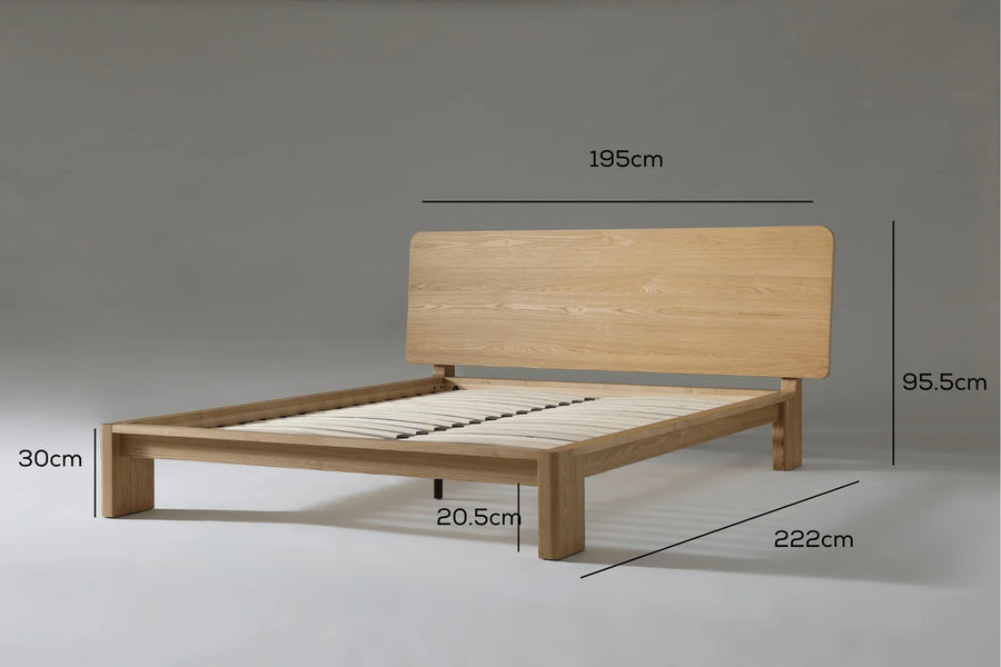 Xara King Size Bed Natural Ash measurements