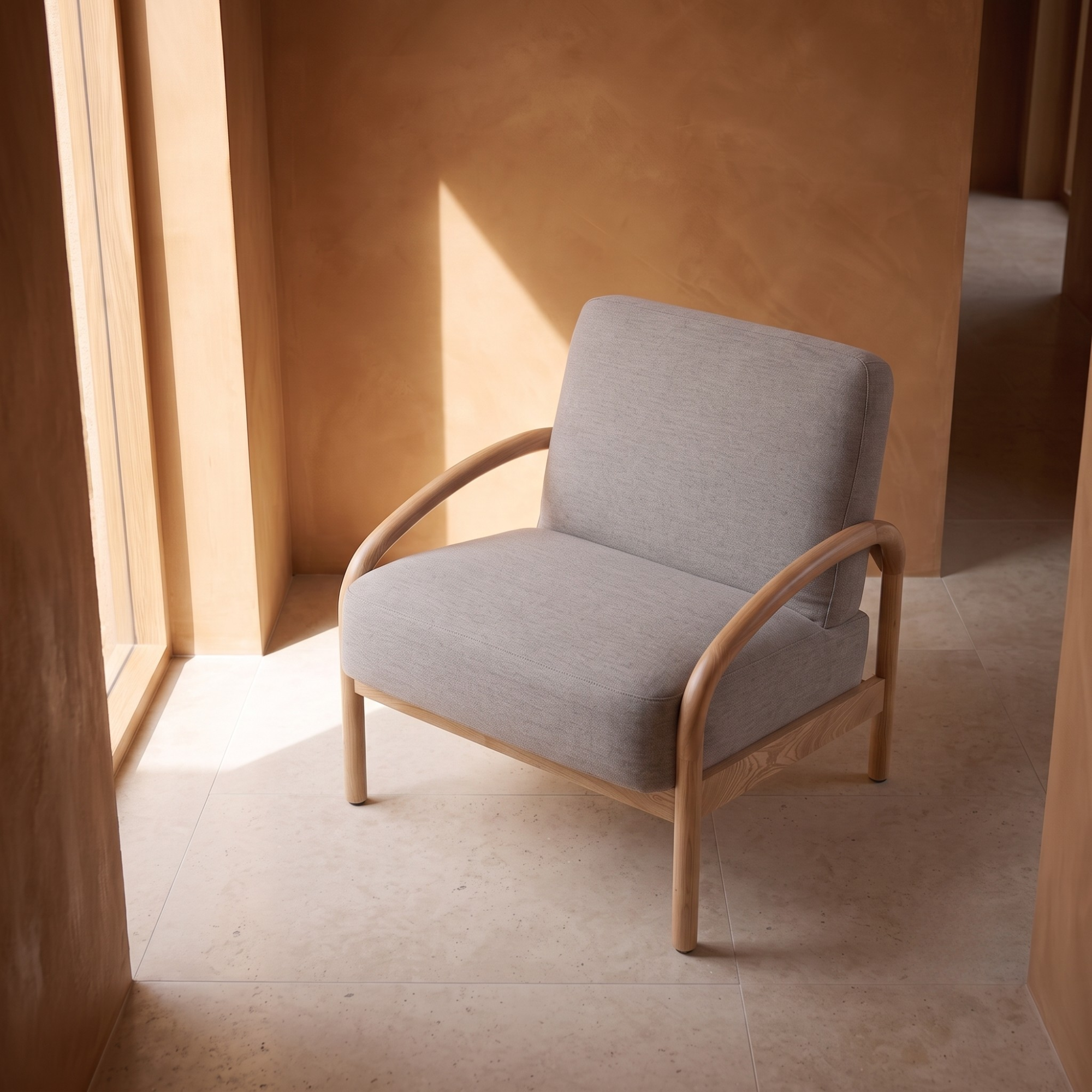 Seek & Ramble Accent Chair Luna Upholstered Armchair Oatmeal Stone