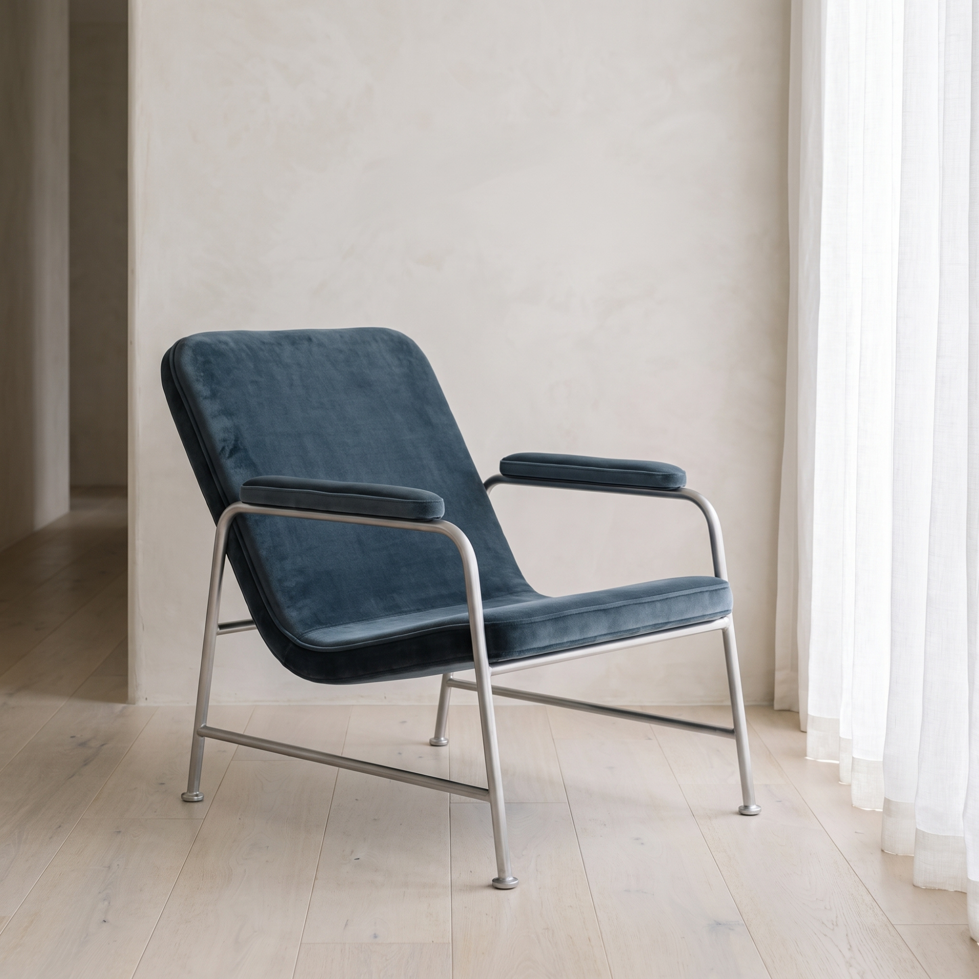 Seek & Ramble Accent Chair Milo Lounge Chair Brushed Steel Slate