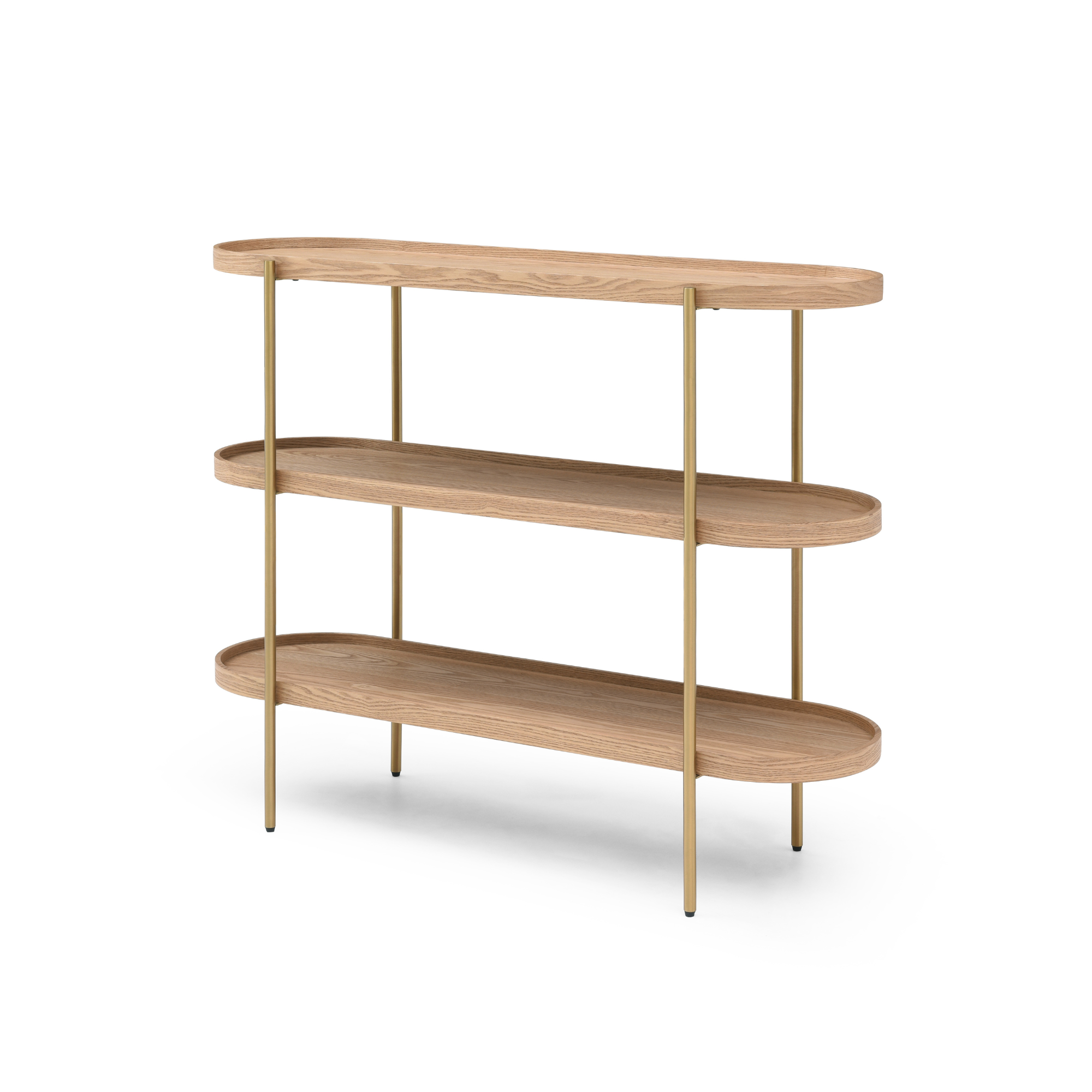 Cleo 3 Tier Shelf 120cm x 80cm Bookcase/Console Ash Black Frame