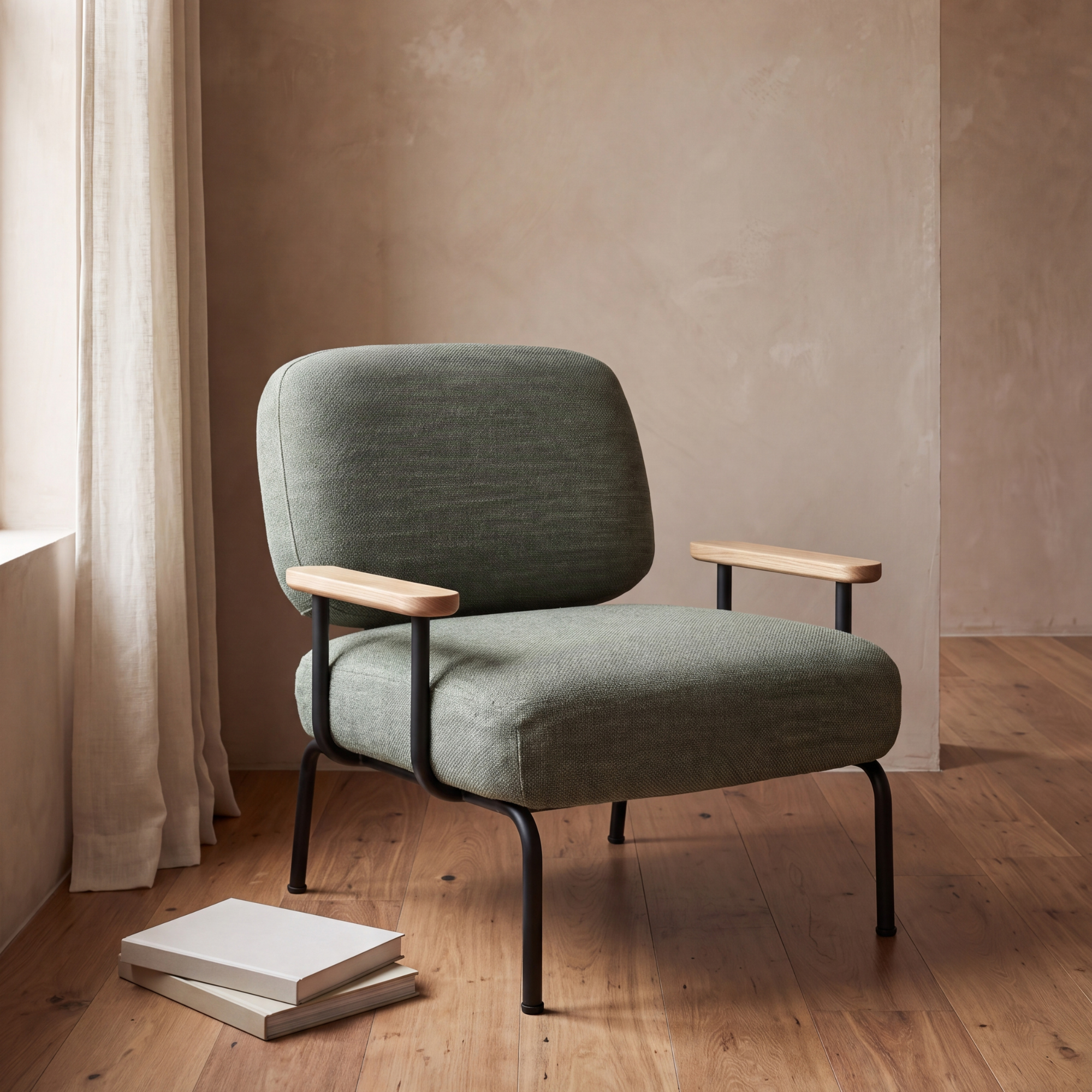 Seek & Ramble Accent Chair Mattia Upholstered Armchair Olive