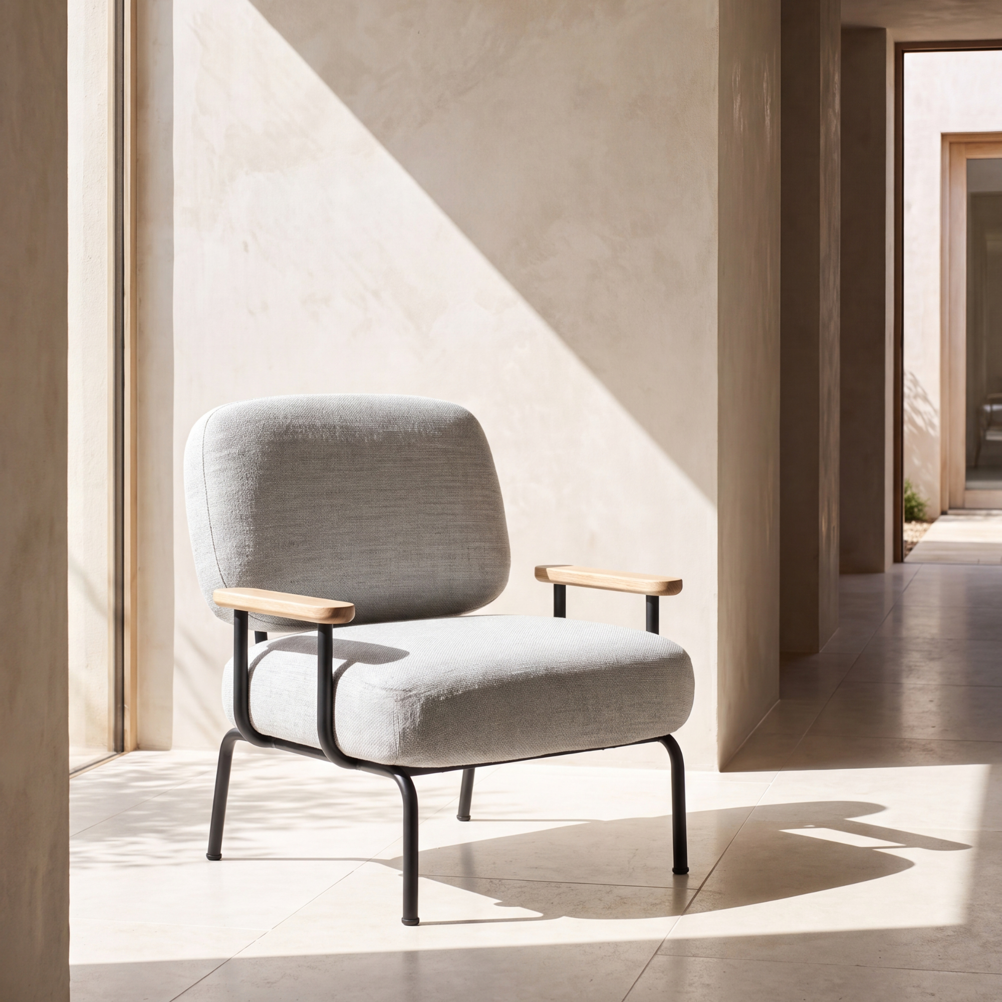 Seek & Ramble Accent Chair Mattia Upholstered Armchair Natural Pepper