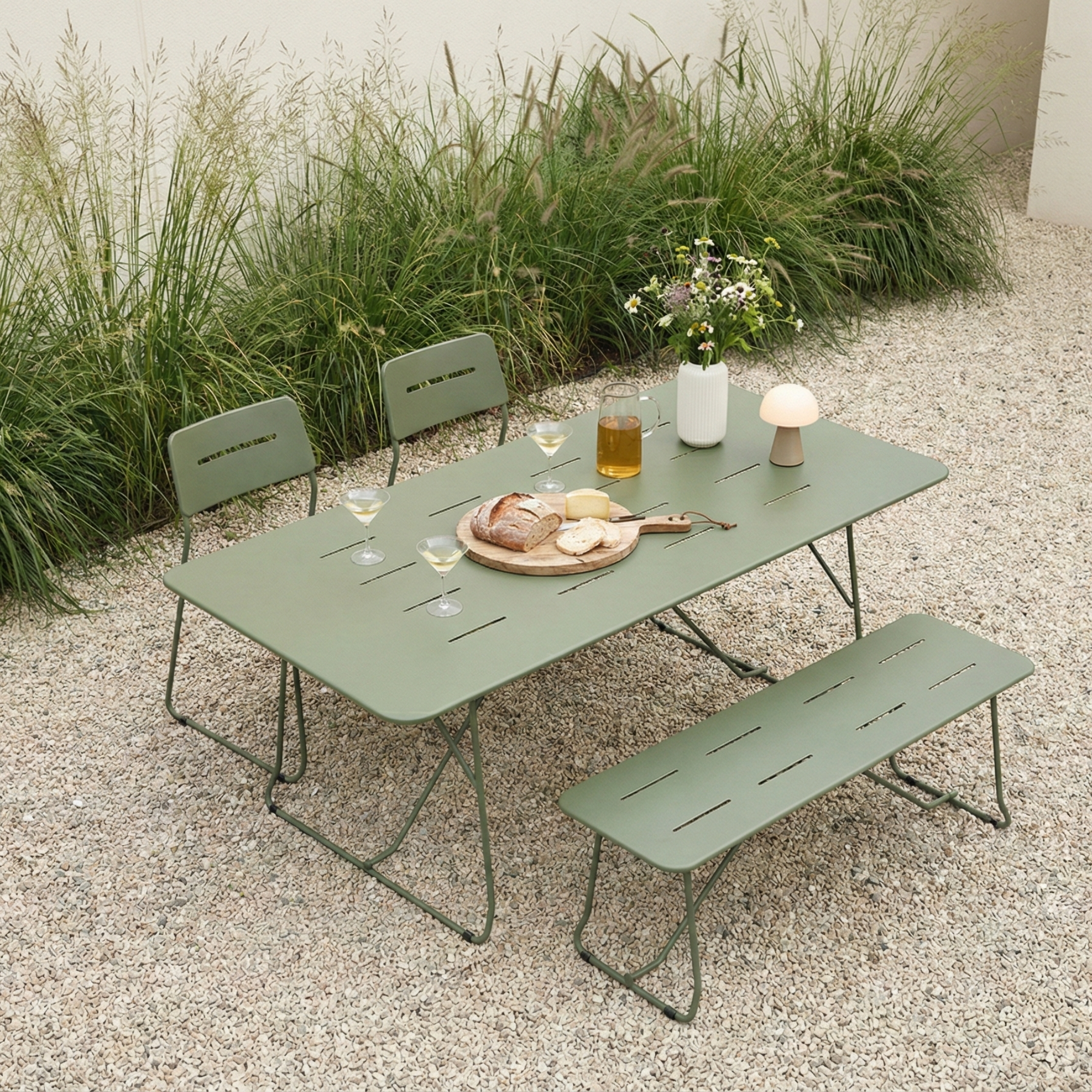 Seek & Ramble Armchair Parco Outdoor 4 Pce Dining Set Olive