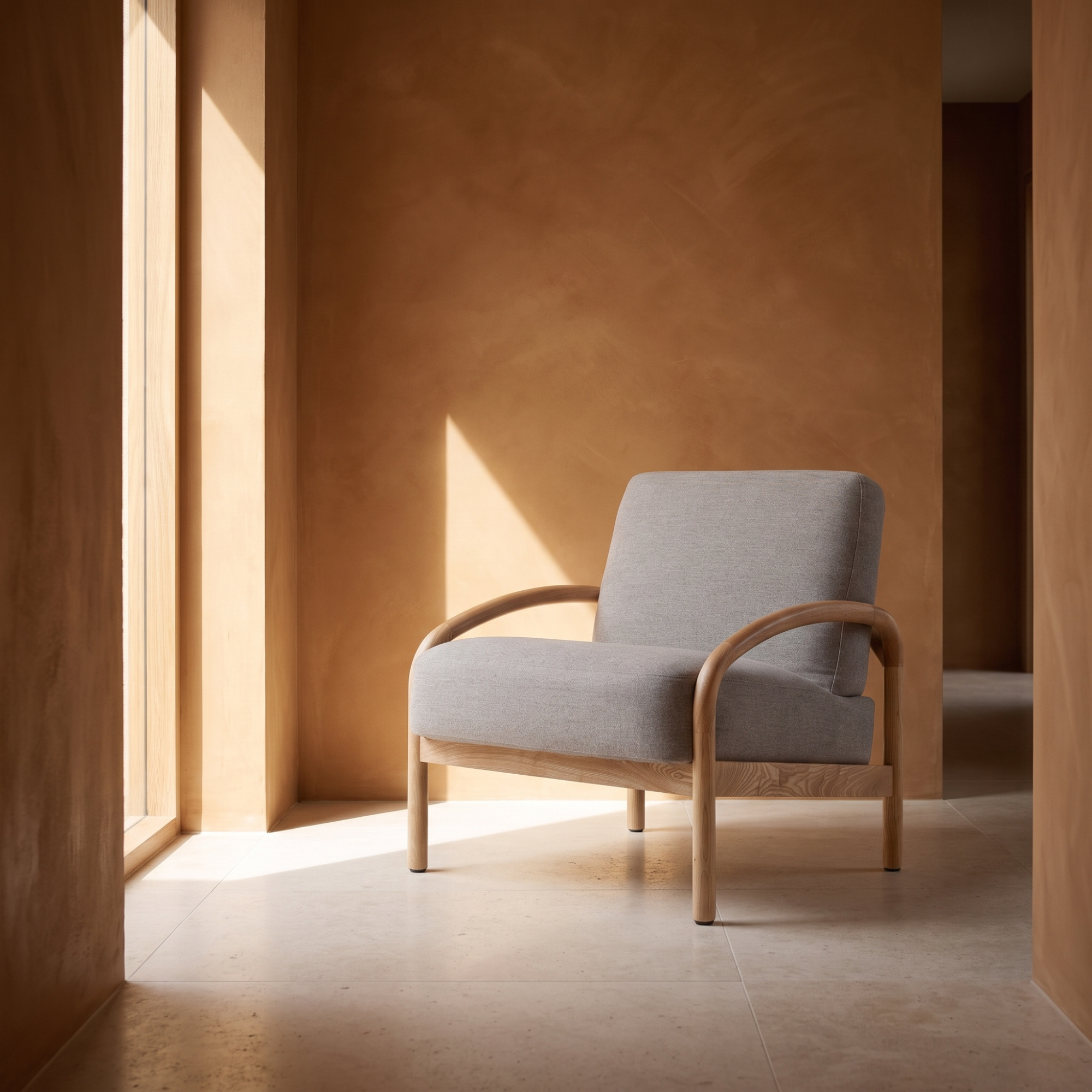 Seek & Ramble Accent Chair Luna Upholstered Armchair Oatmeal Stone