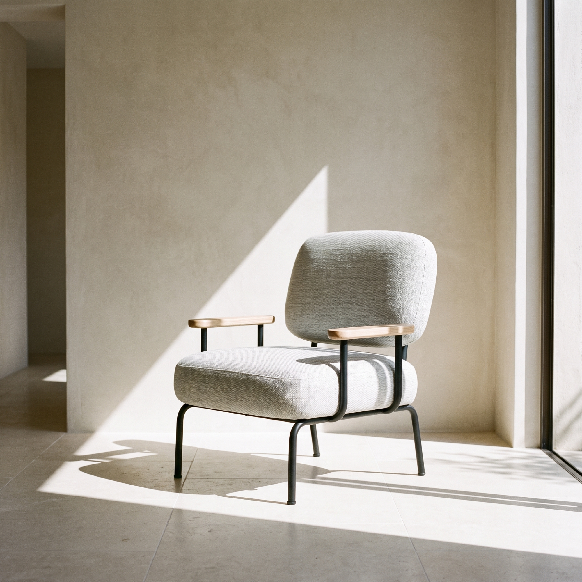 Seek & Ramble Accent Chair Mattia Upholstered Armchair Natural Pepper