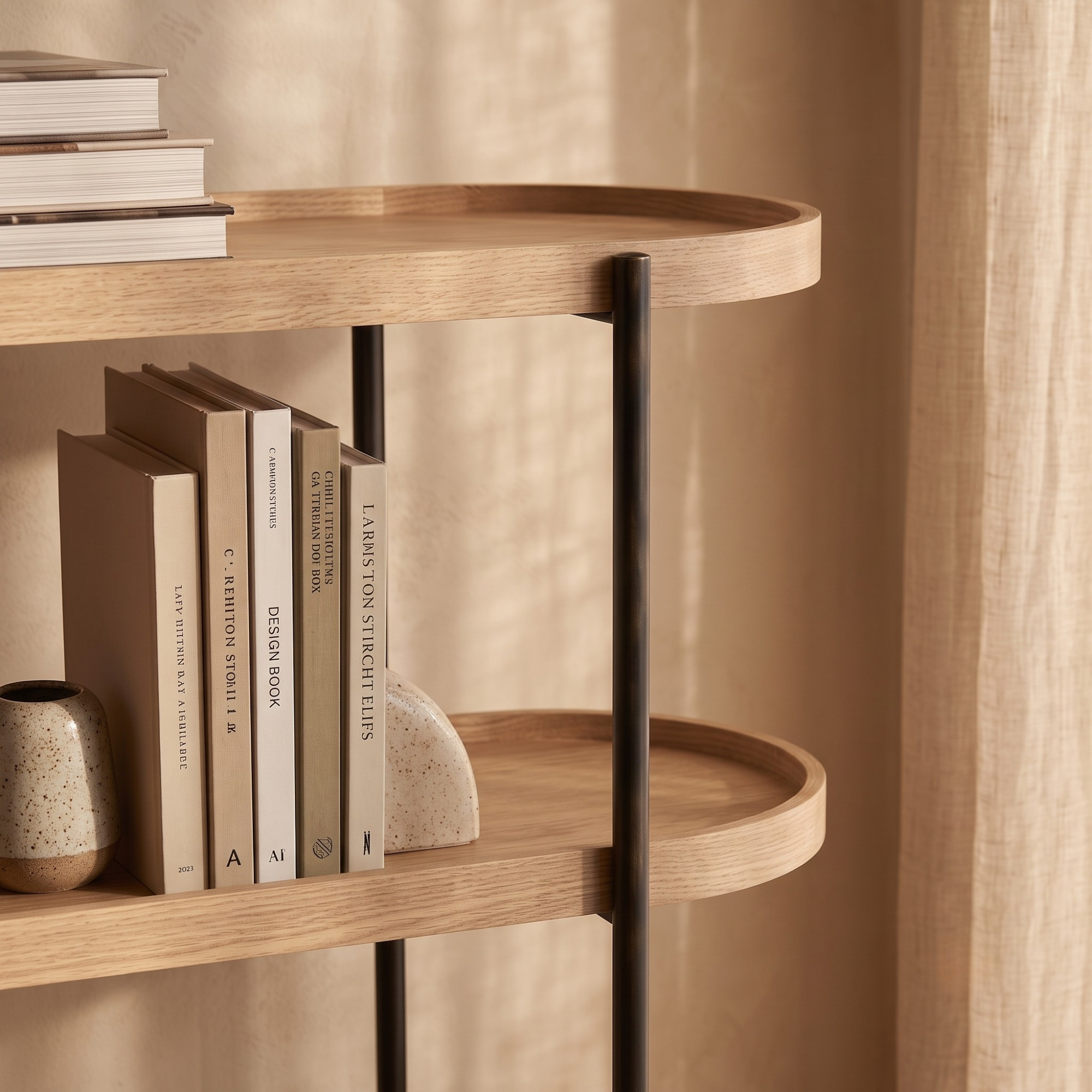 Seek & Ramble Shelving Cleo 3 Tier  120cm x 98cm Bookshelf Ash & Black