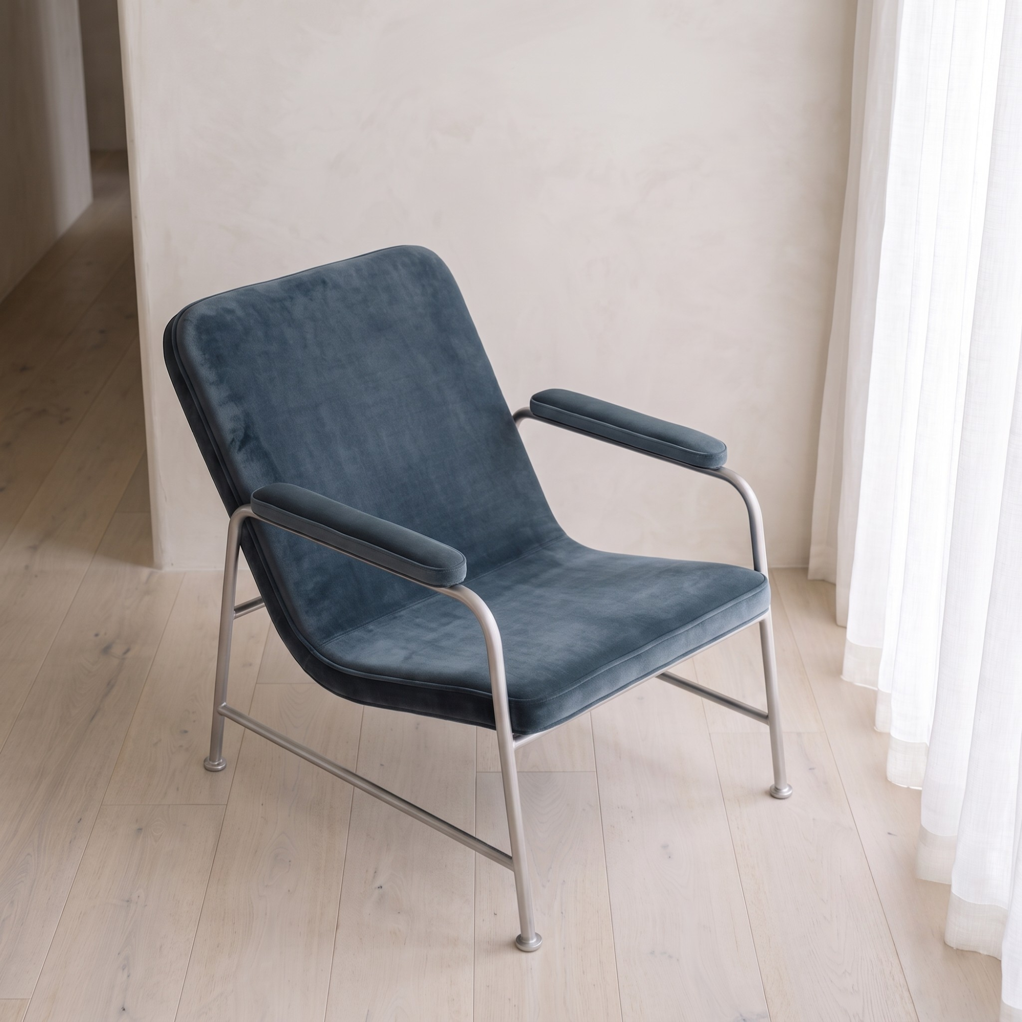 Seek & Ramble Accent Chair Milo Lounge Chair Brushed Steel Slate