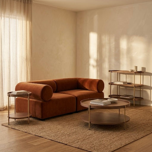 Seek & Ramble Masso 2-Seat Sofa — Velvet Amber