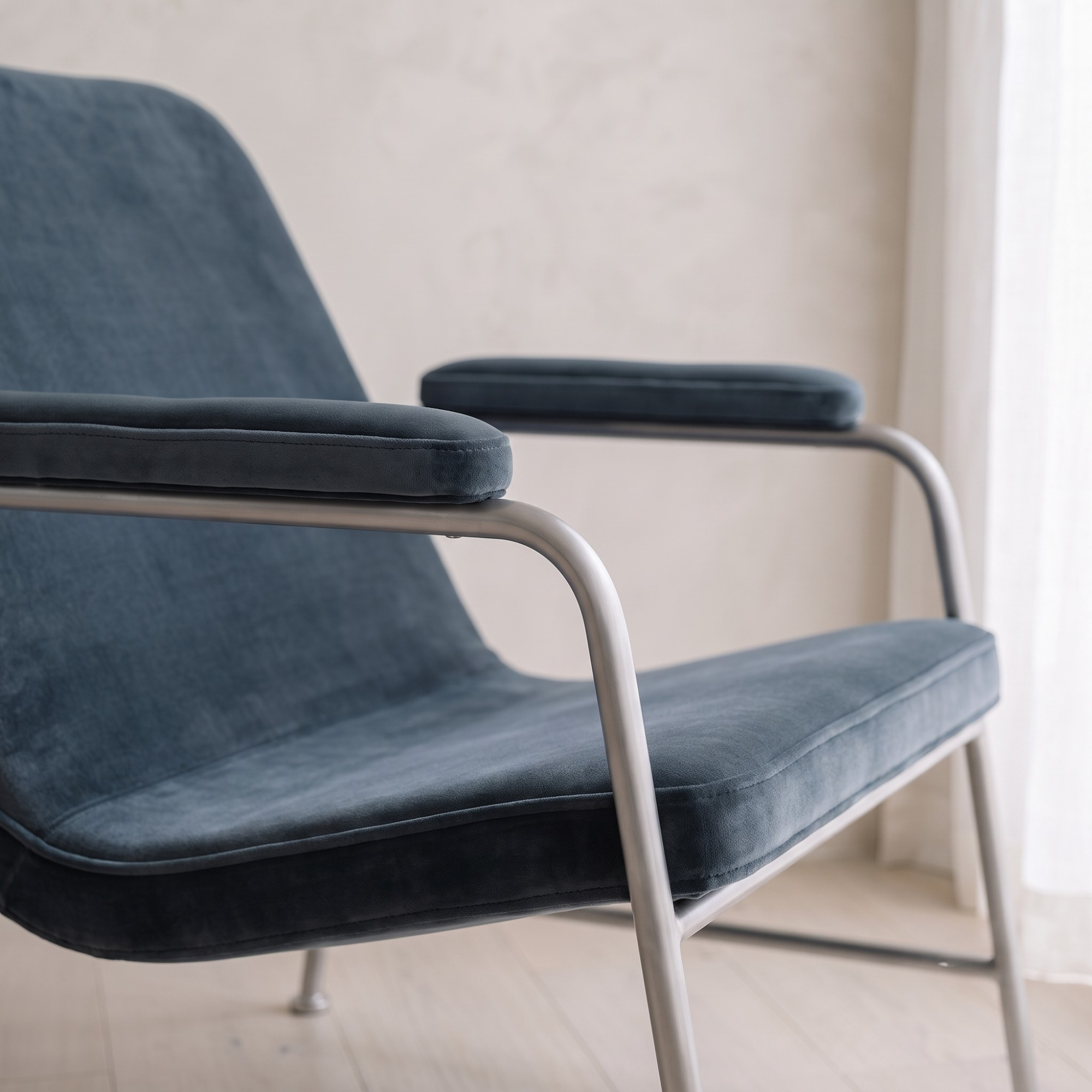 Seek & Ramble Accent Chair Milo Lounge Chair Brushed Steel Slate