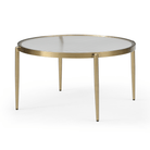 Seek & Ramble Coffee Tables Gatsby 70cm Round Coffee Table Fluted Glass & Gold Metal