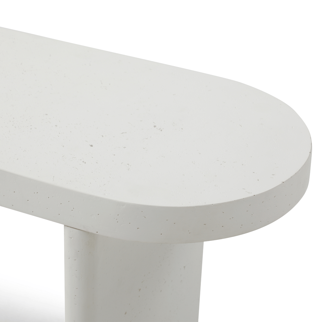 Seek & Ramble Hall Table Delos 100cm Console Hall Table Faux Stone White