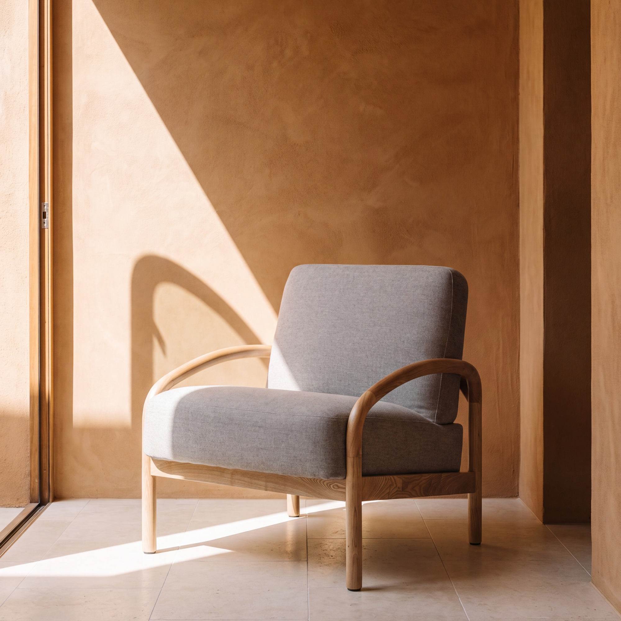 Seek & Ramble Accent Chair Luna Upholstered Armchair Oatmeal Stone