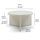 Seek & Ramble Coffee Tables Delos Round 80cm Coffee Table Faux Stone White