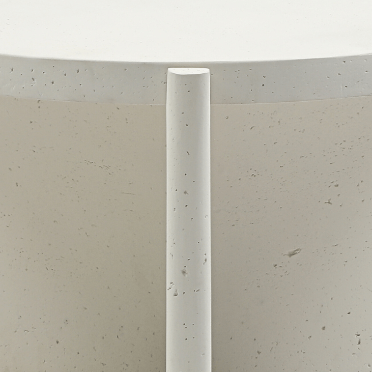 Seek & Ramble Side Tables Delos Round 50cm Side Table Faux Stone White
