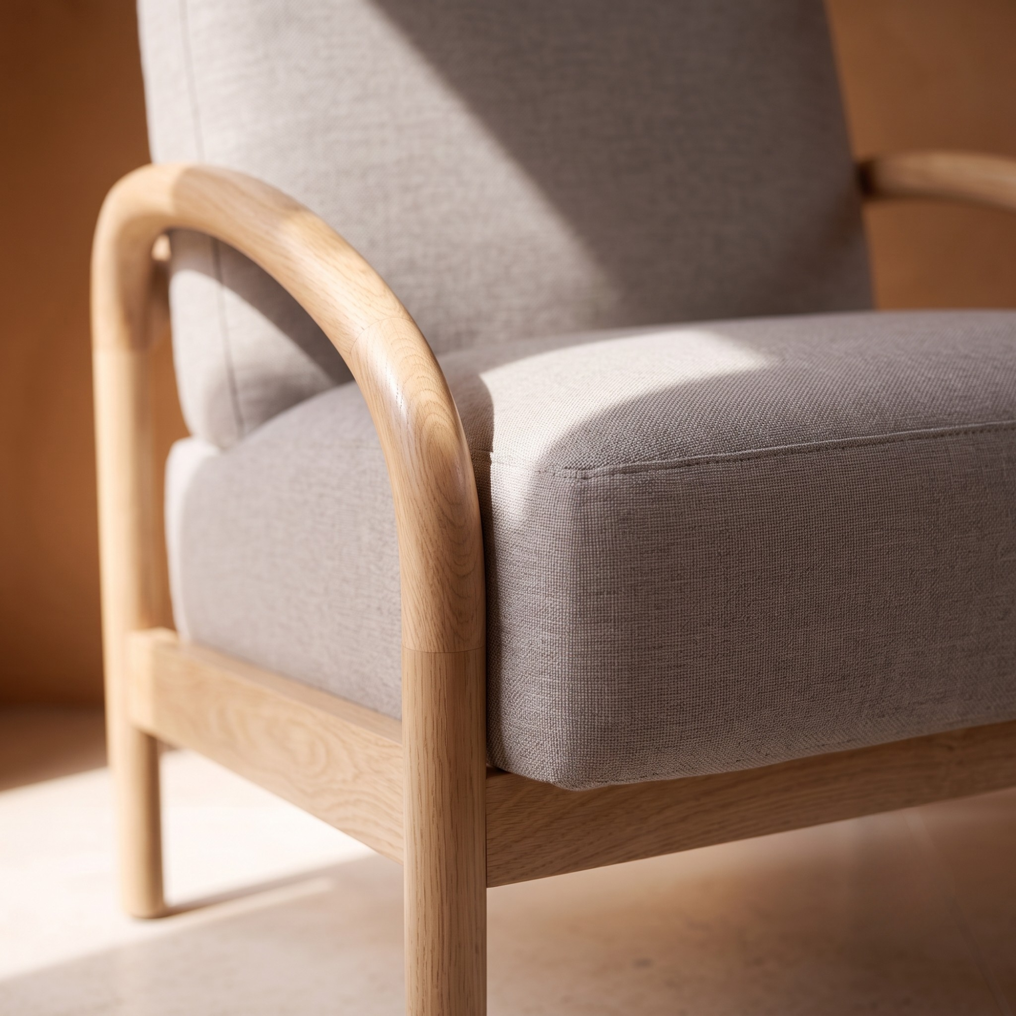 Seek & Ramble Accent Chair Luna Upholstered Armchair Oatmeal Stone