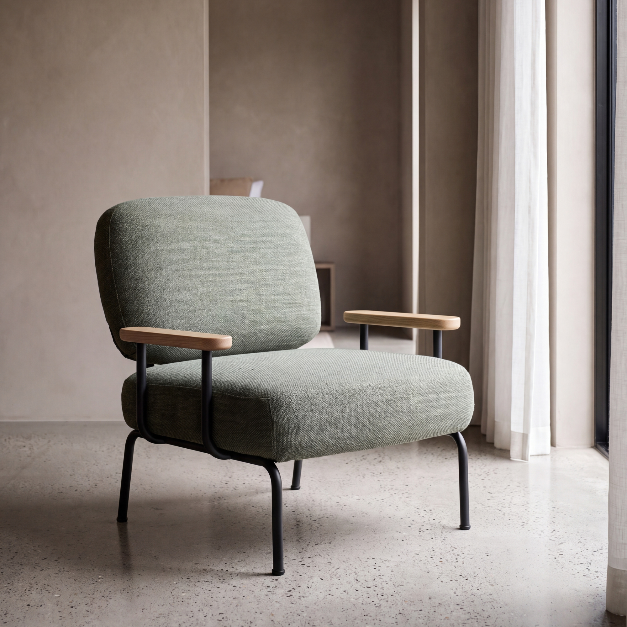 Seek & Ramble Accent Chair Mattia Upholstered Armchair Olive
