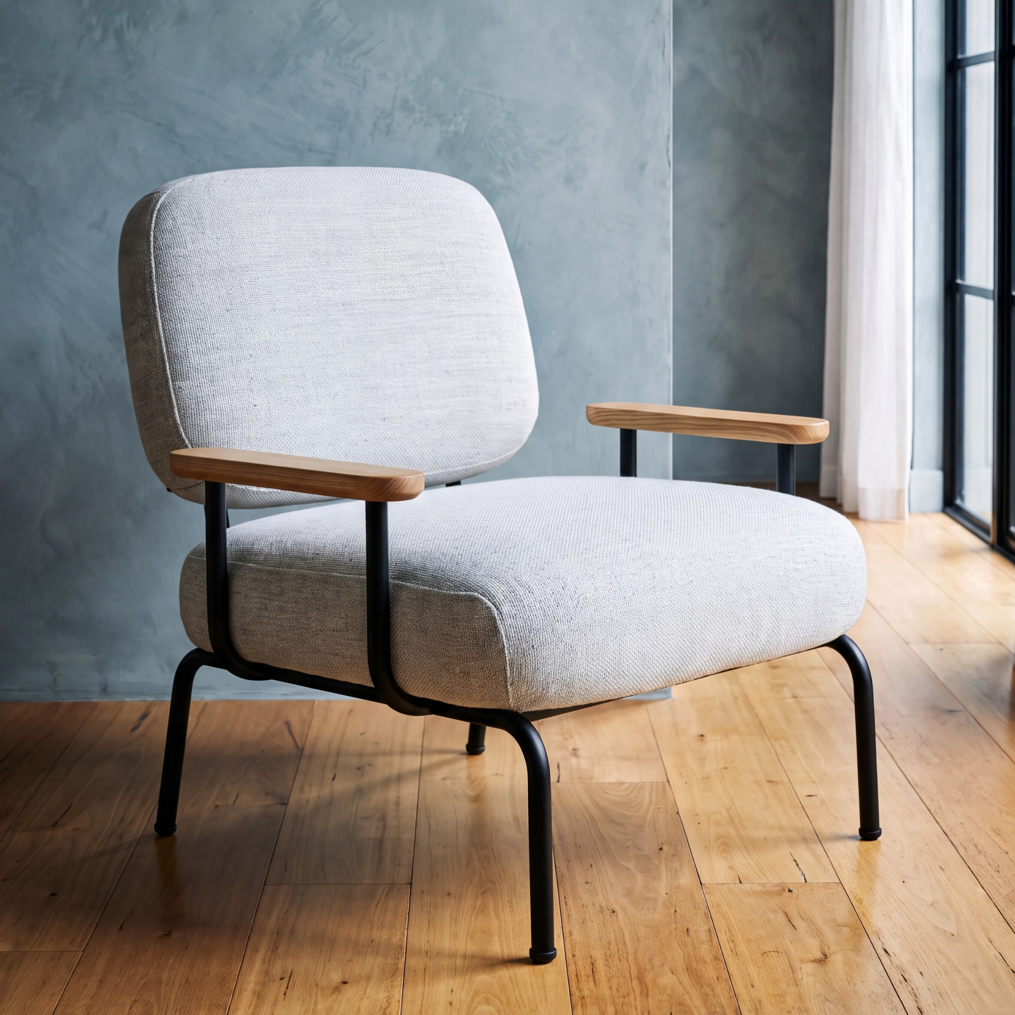 Seek & Ramble Accent Chair Mattia Upholstered Armchair Natural Pepper